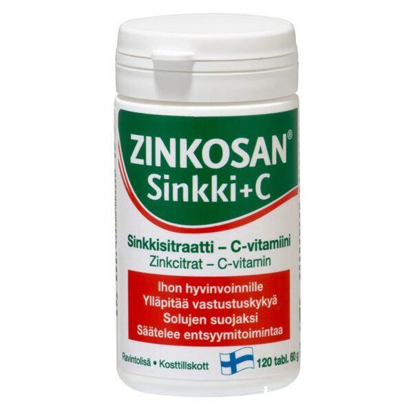 Zinkosan Цинк + Витамин С Sinkii + С. 120 таблеток / 60 г Цинкосан
