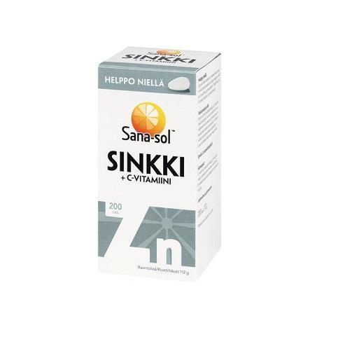 Витамины Sanasol Sinkki + C-vitamiini 200 шт