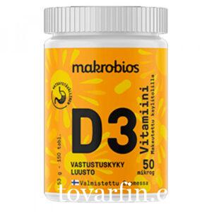 Витамин D3 50 мкг 150 таблеток Makrobios