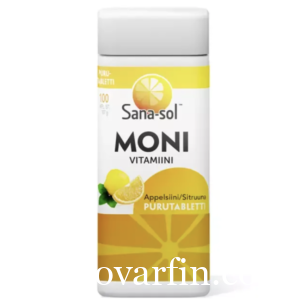 Витамины Sanasol Monivitamini 100таблеток со вкусом лимона-апельсина